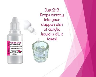 SHEBA NAILS Odor Out Acrylic Liquid Neutralizer 1/2oz Watermelon Scent- Minimizes Acrylic Liquid Monomer Odor