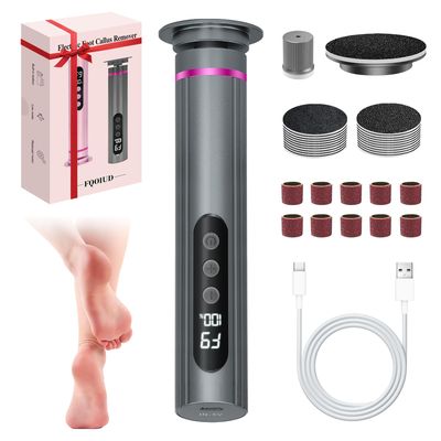Electric Foot Callus Remover - 2 in 1 Electric Foot File,Adjustable Speed Foot File with Sandpaper Discs &amp; Grinding Heads, 9 Speeds Callus Remover for Feet, Pedicure Tools for Valentines Day Gift