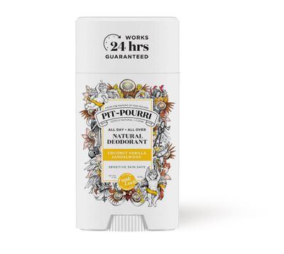 Pit Pourri All Day-All Over Natural Deodorant, Coconut Vanilla and Sandalwood - 2.00 Ounce (Pack of 1)