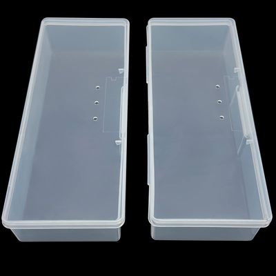 Sptcckare Clear Box Storage Case for Organizing Professional Pedicure Manicure Kit and Nail Supplies, Plastic Box Nail Art Kits Tools Organizer, 2-Count