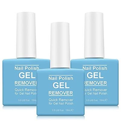 Gel Polish Remover for Nails (3Pack), Nail Polish Remover Tools Quick &amp; Easy Remove Gel Polishs in 3-5 Minutes at Home, Dont Hurt Nails