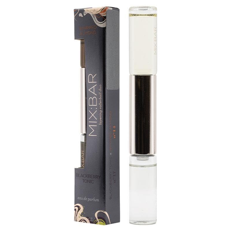 MIX:BAR Whipped Almond &amp; Blackberry Tonic Hair &amp; Body Mist Rollerball Duo- Clean, Vegan Body Spray &amp; Hair Perfume for Women, (0.17 fl oz)
