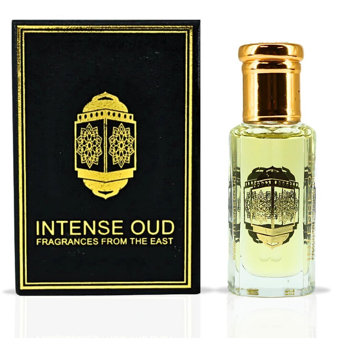 INTENSE OUD Rouje Long Lasting Arabian Perfume Oils for Women 12ML (0.40 OZ) Fragrance Oil with Sweet Red Fruits, Saffron &amp; Woody Base - Luxury Concentrated Perfume Oil in Black Gift Box