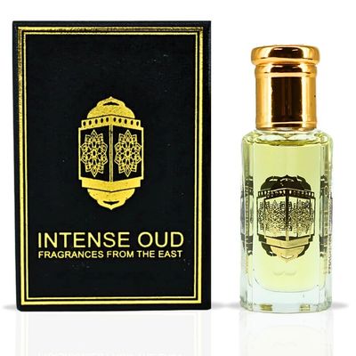 INTENSE OUD Rouje Long Lasting Arabian Perfume Oils for Women 12ML (0.40 OZ) Fragrance Oil with Sweet Red Fruits, Saffron &amp; Woody Base - Luxury Concentrated Perfume Oil in Black Gift Box