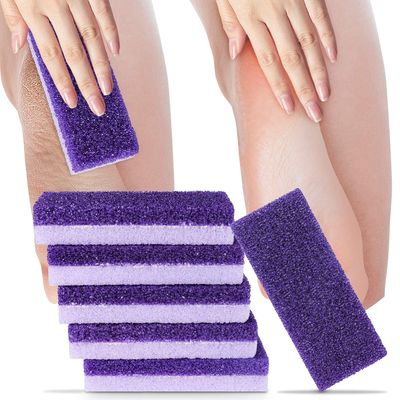 2 in 1 Pumice Stone for Feet,6 Pack Foot Scrubber &amp; Callus Remover, Stone Scrubber for Hard Skin,Foot Pumice,Dead Skin Remover for Feet, Heels, Hands and Body (Purple)