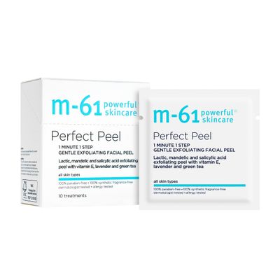 M-61 Perfect Peel | Gentle Exfoliating Facial Peel With Lactic, Mandelic, Salicylic Acid. For Sensitive Skin Or Lighter Daily Exfoliation. 1 Minute, 1 Step - 10 Treatments
