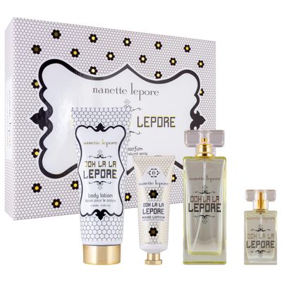 Nanette Lepore Ooh La La Lepore Eau de Parfum 4 Piece Gift Set for Her, 3.4 fl. oz