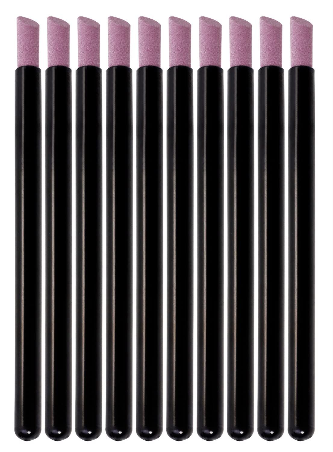 ONLYKXY 10pcs Pumice Stone Nail Cuticle Pushers Black Plastic Handle Trimmer Cleaning Cuticle Remover Stick Nail File Art Manicure Pedicure Tools for Nails Cuticles Fingernail Care13.5cm/5.31inch