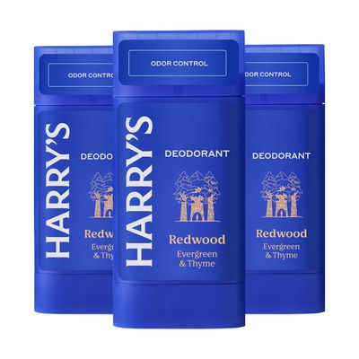 Harrys Aluminum Free Deodorant for Men - Odor Control, Redwood Scent, 2.5 Oz, 3-Pack, Men Deodorant Aluminum Free