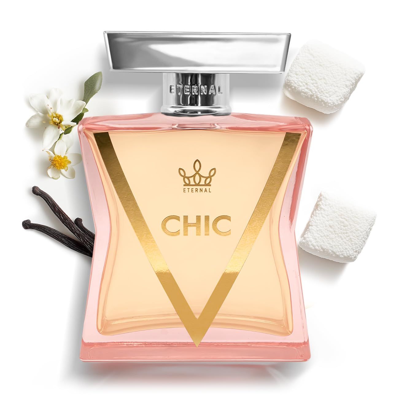 Eternal Fragrance Eternal Chic EDP Inspired by Love Dont Be Shy, 3.4 oz (100ml) Long-lasting, Vegan, Clean Ingredients, Perfume Spray, 2000 sprays per bottle