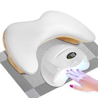 Arm Rest for Nails Tech, Nail Arm Rest Cushion with Nail Table Mat, U Shaped Nail Rest, Hand Rest for Nails Tech, Nail Rest Stand, Manicure Hand Rest with Detachable Brackets, Nail Hand Rest, White