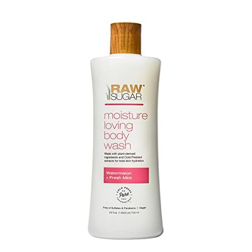 RAW SUGAR Simply Body Wash, (25 Fl Oz, Pack of 1) Bath Soap, Formulated without Sulfates &amp; Parabens (Watermelon Fresh Mint)