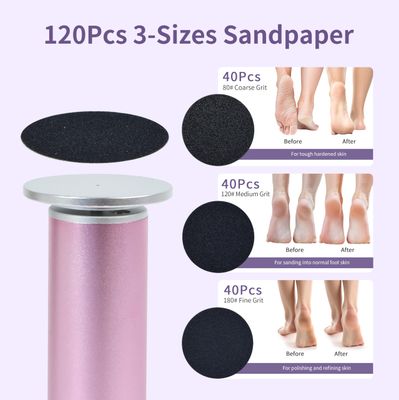 FancyJun Electric Foot Callus Remover with 120pcs Sandpaper Discs(3 Sizes), Professional 800RPM Aluminum 4.8 Inches Callus Remover for Feet, Stepless Speed Control Foot File for Dead Skin (Purple)