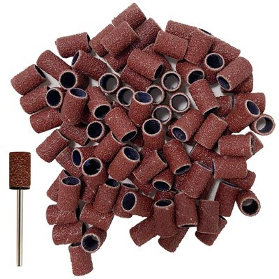 MPNETDEAL 300pcs Sanding Bands Grit 80 for Acrylic Nails for Efile Nail Drill bits with Mandrel