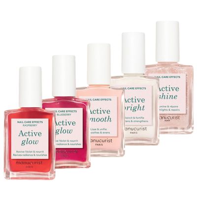 Manucurist Rainbow Active Full Range 5-Pack - Nail Care &amp; Polish Set - No Lamp - 5 Treatment Nail Polish : Glow Raspberry, Glow Blueberry, Shine, Smooth, Bright - Beauty Gifts for Women