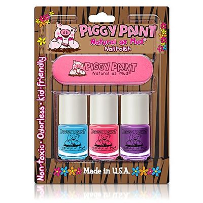 Piggy Paint Nail Polish and File Kit (Sea-quin, Forever Fancy, Girls Rule)