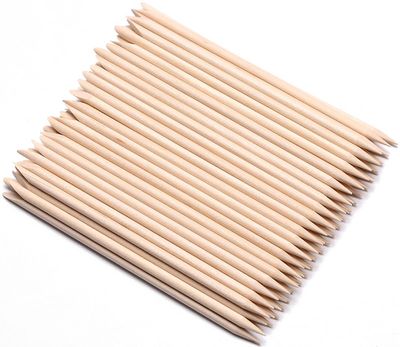 120 Pcs Orange Sticks for Nails - Borogo Orange Wooden Nail Sticks Double Sided Multi Functional Cuticle Pusher Remover Manicure Pedicure Tool