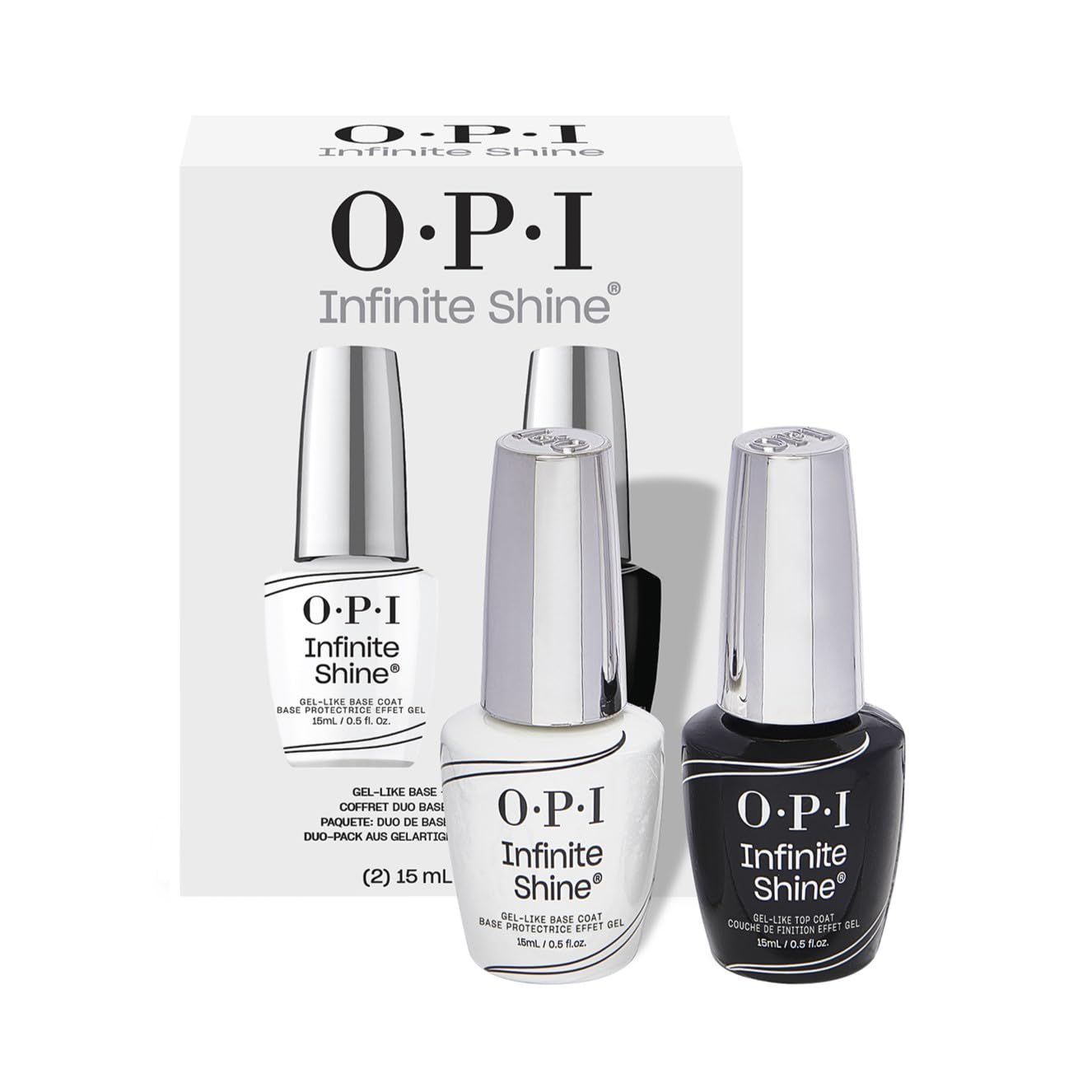 OPI Infinite Shine 2PC Base Coat Top Coat Duo Pack | Long Wear Nail Polish Value Set | Protects Nails &amp; High Shine Gloss