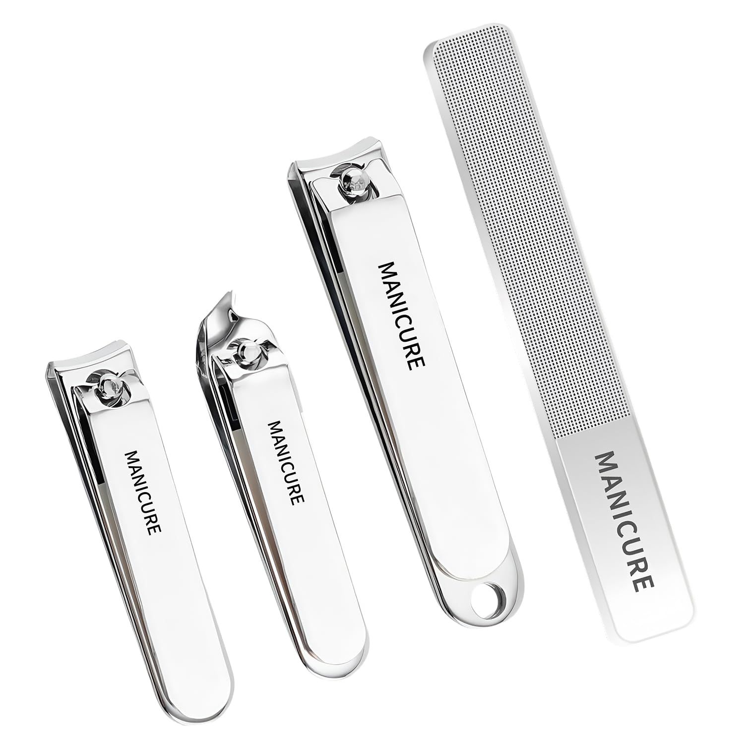 FIXBODY Heavy-Duty Nail Clippers,High-Carbon Steel, Double-Sharpened Blades, Fingernail &amp; Toenails Clippers for Men &amp; Women (Silver)
