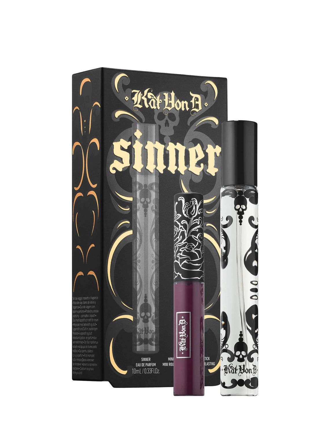 Kat Von D SINNER Travel Duo - Eau De Parfum Travel Spray Everlasting Liquid Lipstick mini