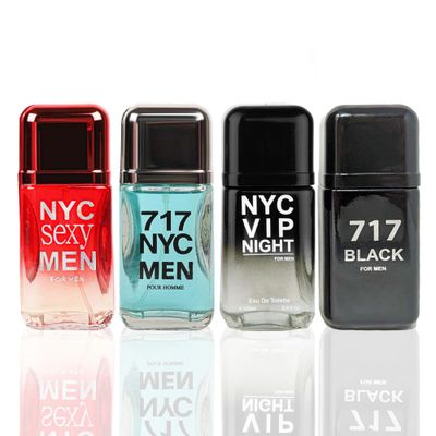 META-BOSEM 717 Men NYC717 Men Aqua717 VIP 4-Pc Set Mens Cologne Collection, Eau de Toilette&amp;Parfum Natural Spray - Masculine Scent - Holiday Gift (Pack of 4) Each 3.4 Fl Oz, Total 13.60 Fl Oz
