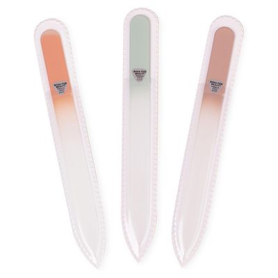 BONA Fide Beauty Czech Glass Nail File Set 3-Pieces, Muted Fall Colors Nail Filers - Reusable Nail Care, Lovely Gifts for Bridesmaid, Travel Beauty Tool