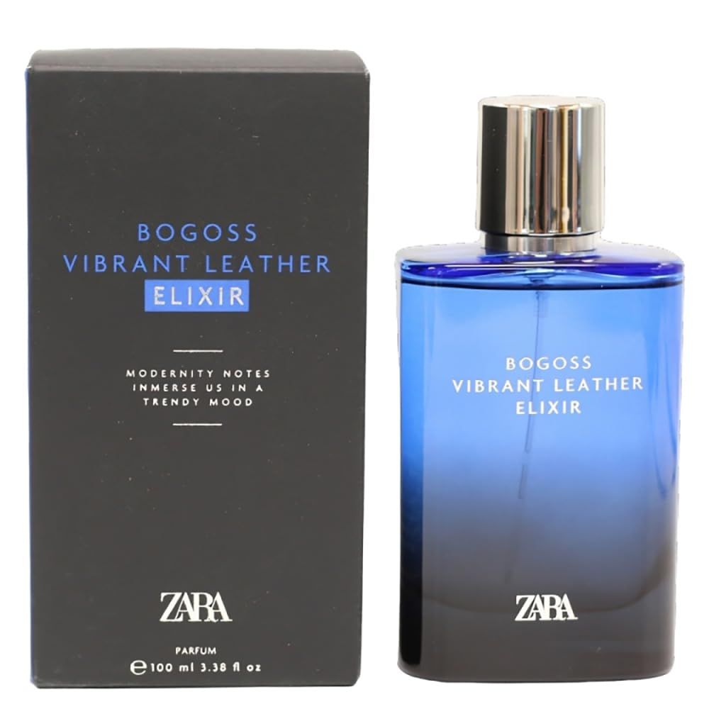 Zara Bogoss Vibrant Leather Elixir Men Perfume Intense &amp; Long Lasting Fragrance with Bergamot Pineapple Leather &amp; Woody Notes Scent EDP Eau de Parfum 100ml (3.4 fl. oz.)