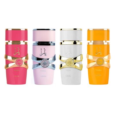 Lattafa Yara (3.4 Fl Oz (Pack of 4), Yara Set)
