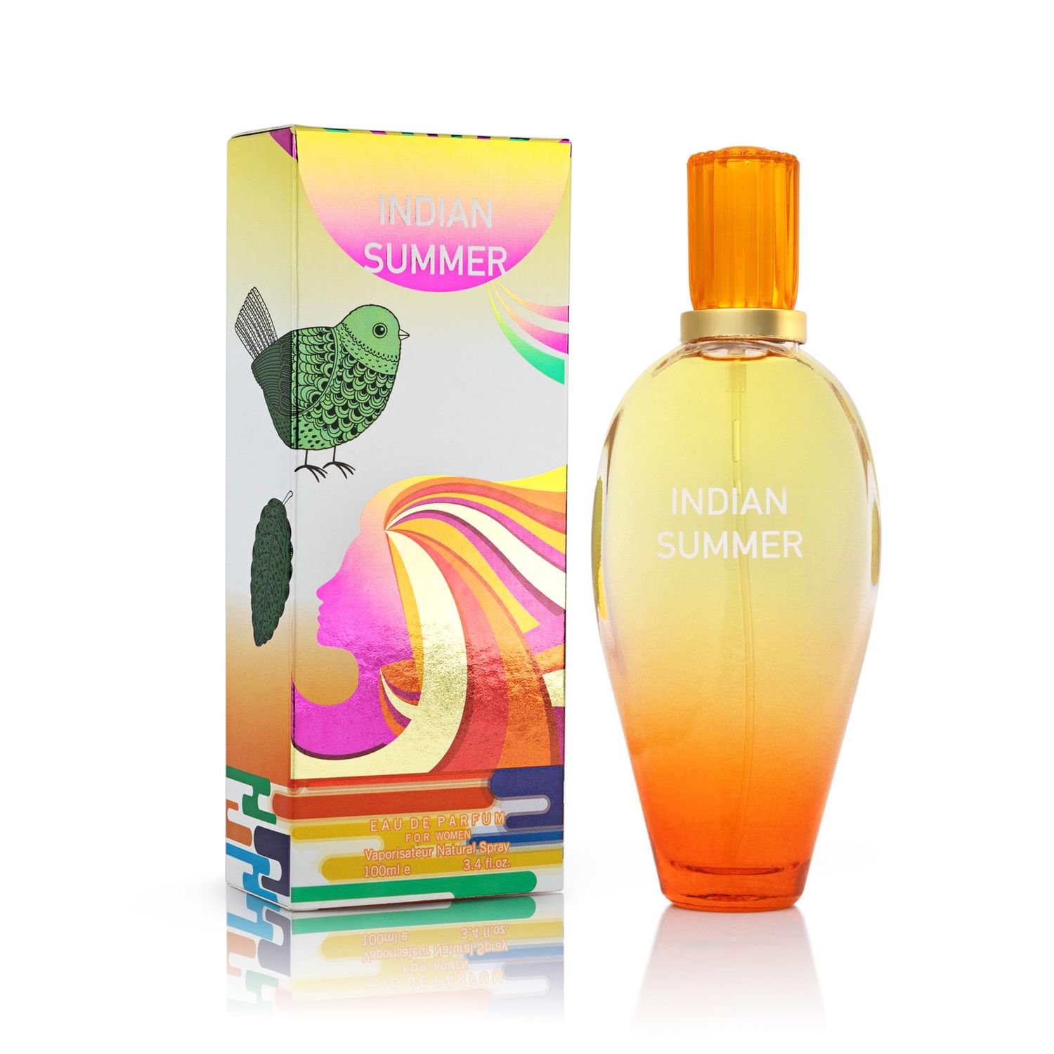Indian Summer for Women 3.4 Fl Oz- Opening Scents of Mango, Nectarine &amp; Orange - Sweet, Milky &amp; Tropical Aromas of Coconut Blend - Base Notes of Sandalwood &amp; Musk - Natural &amp; Paraben Free, Parfume