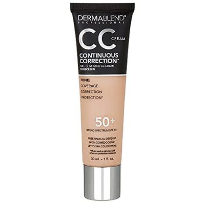 Dermablend Continuous Correction Tone-Evening CC Cream Foundation SPF 50, Full Coverage Foundation Makeup &amp; Color Corrector, Non-Comedogenic