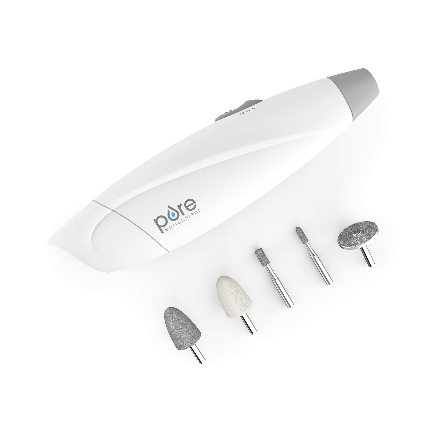 Pure Enrichment PureNails Express Cordless Manicure and Pedicure System - Portable, Battery-Powered Nail File with 5 Interchangeable Attachments, 2 Speeds and Storage Bag - Ideal for Travel &amp; Home