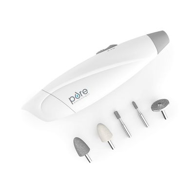 Pure Enrichment PureNails Express Cordless Manicure and Pedicure System - Portable, Battery-Powered Nail File with 5 Interchangeable Attachments, 2 Speeds and Storage Bag - Ideal for Travel &amp; Home