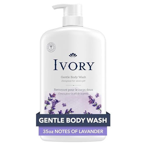 Ivory Gentle Body Wash, Designed for the Whole Family, Free of Dyes Heavy Perfumes Parabens Phthalates &amp; Silicones, Lavender Scent, 35 oz