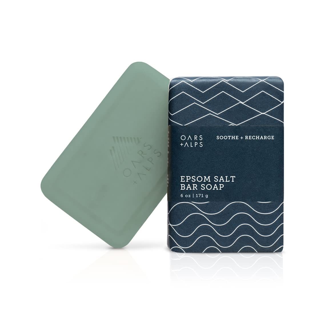 Oars Alps Epsom Salt Mens Bar Soap, Made with Naturally Derived Ingredients and Dermatologist Tested, Vegan and Gluten Free, 1 Pack