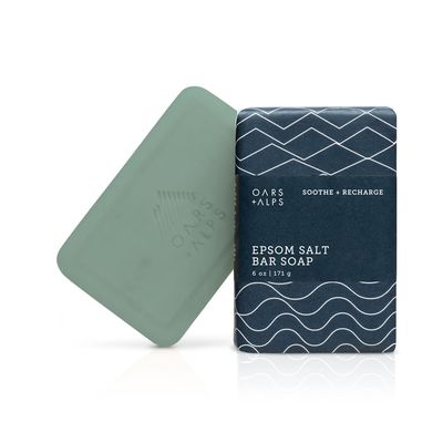 Oars Alps Epsom Salt Mens Bar Soap, Made with Naturally Derived Ingredients and Dermatologist Tested, Vegan and Gluten Free, 1 Pack