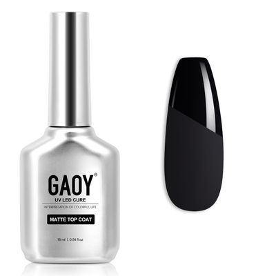 GAOY Matte Gel Top Coat, 16ml No Wipe Matte Finish for Long Lasting UV Gel Nail Art DIY
