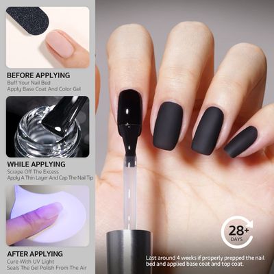 GAOY Matte Gel Top Coat, 16ml No Wipe Matte Finish for Long Lasting UV Gel Nail Art DIY