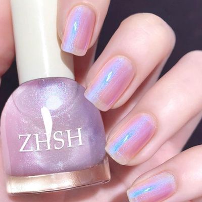 NovaCharm Purple Pearl Nail Polish - Shimmer Nail Polish - Mermaid Pearl Blue Aurora Effect Nail Polish Quick Dry Nail Polish - Pink Pearl Nail Polish for Nail Art DIY Manicure at Home