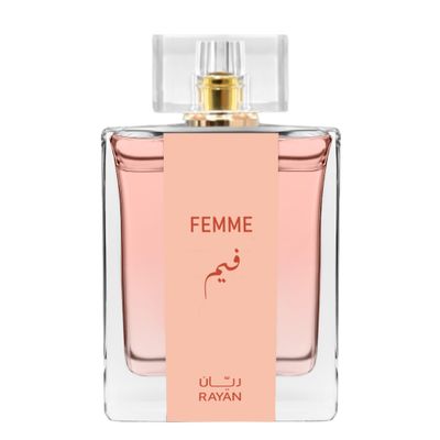 RAYAN Femme Perfume for Women - Long Lasting Arabian Eau De Parfum, 100mL (3.34 Fl oz), Floral Garden with Sweet Nectars, Raspberry, Bergamot, May Rose, Jasmine, Amber - Ideal Gift for Ramadan &amp; Eid