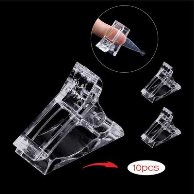 VNC 10Pcs Nail Tips Clip for Quick Building Polygel nail forms Nail clips for polygel Finger Nail Extension UV LED Builder Clamps Manicure Nail Art Tool