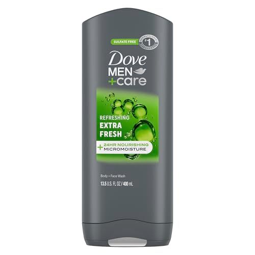 Dove MenCare Body and Face Wash Refreshing Extra Fresh Body Wash for Men with 24-Hour Nourishing Micromoisture Technology 13.5 oz