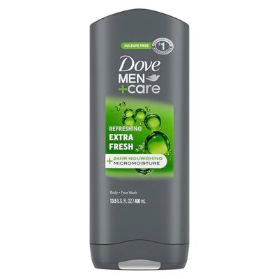Dove MenCare Body and Face Wash Refreshing Extra Fresh Body Wash for Men with 24-Hour Nourishing Micromoisture Technology 13.5 oz