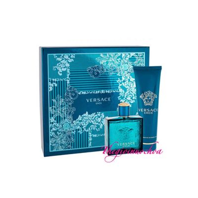 Versace Eros By Versace 2 Piece Gift Set-3.4 Oz Eau De Toilette Spray,5.o Oz Shower Gel For Men 3.4 oz, Combo 2