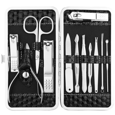 Yougai Manicure Set Nail Clippers Set, 12Pcs Manicure Kit Stainless Steel Nail Kit, Professional Nail Grooming Kit, Pedicure Nail Care Tools with Travel Case