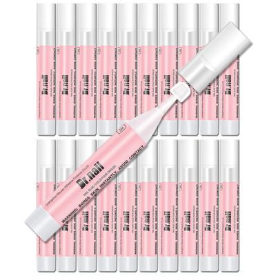 Super Strong Nail Glue for Acrylic Nails, Press On Nails and Nail Art - 20 Pack, 0.07oz per Tube, Fast Drying, Long-Lasting Nail Adhesive Bond for Nail Tips, Broken Nails Repair, No Need for UV Lamp