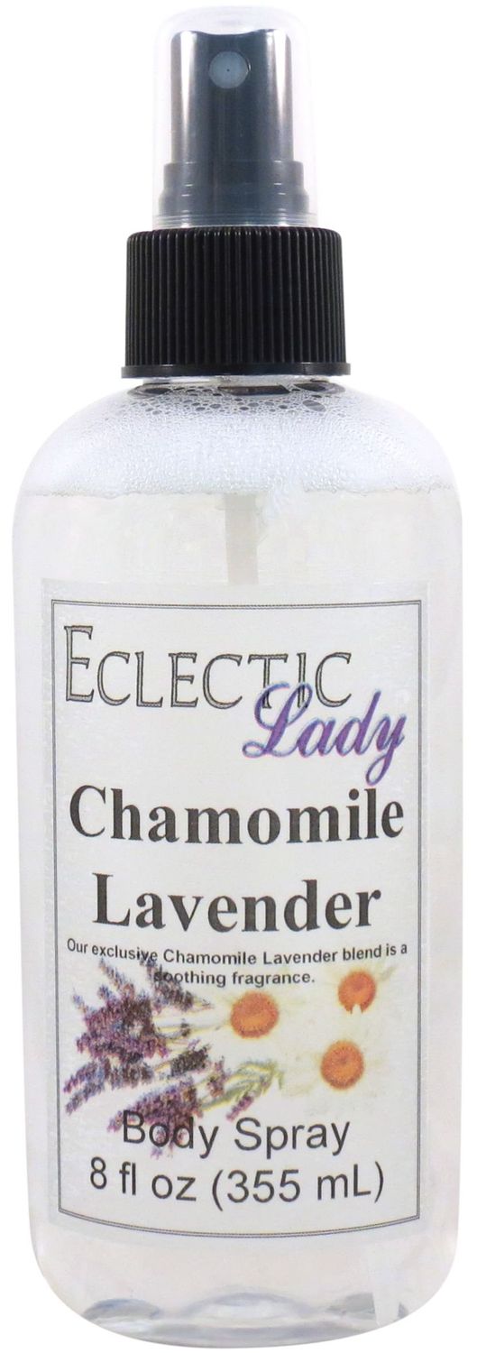 Eclectic Lady Chamomile Lavender Body Spray, 8 ounces, Body Mist for Women with Clean, Light &amp; Gentle Fragrance, Cologne with Soft, Subtle Aroma For Daily Use