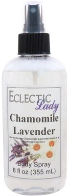 Eclectic Lady Chamomile Lavender Body Spray, 8 ounces, Body Mist for Women with Clean, Light &amp; Gentle Fragrance, Cologne with Soft, Subtle Aroma For Daily Use