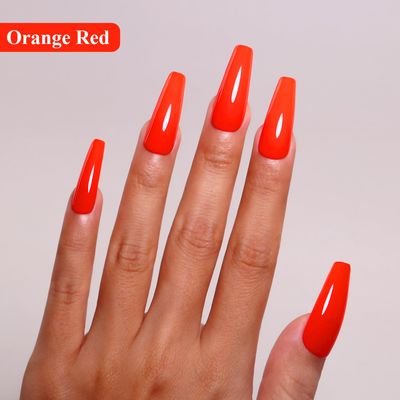 Imtiti Neon Gel Nail Polish, 15ML Orange Red Gel Polish spring summer Soak Off LED UV DIY Nail Art Starter Manicure Salon