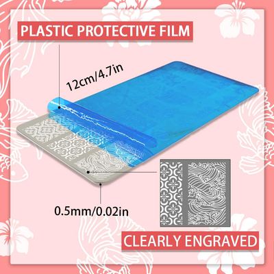 PH PandaHall 3pcs Fish Nail Stamping Plates, East Lotus Nail Stamper Plum Bossom Art Stencils Print Stencils Stainless Steel Image Plate for Nails Art Design Manicure Salon
