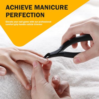 BEZOX Cuticle Trimmer for Salon-Worthy Nails - Professional Half Jaw (5 mm) Cuticle Clippers with Anti-Slip Silicon Handle, Precision Cuticle Cutters Premium Manicure Tool - Dark